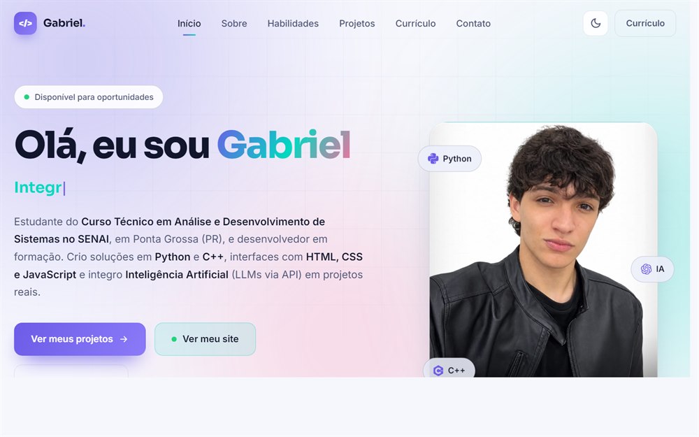 Portfólio pessoal de Gabriel Kaique